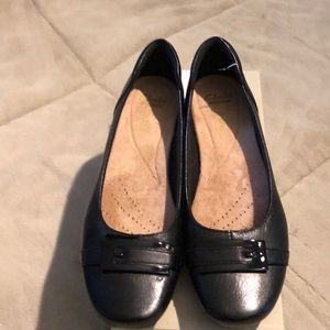 Clark’s Blanche west black leather shoes